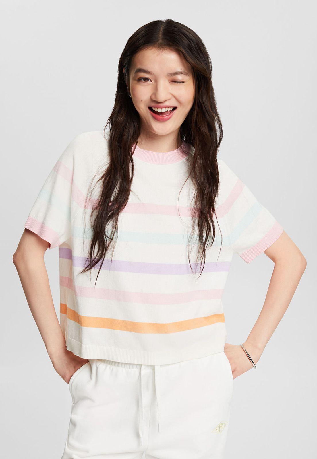 Polera de Algodón A Rayas Mujer Esprit 024EE1I320-0