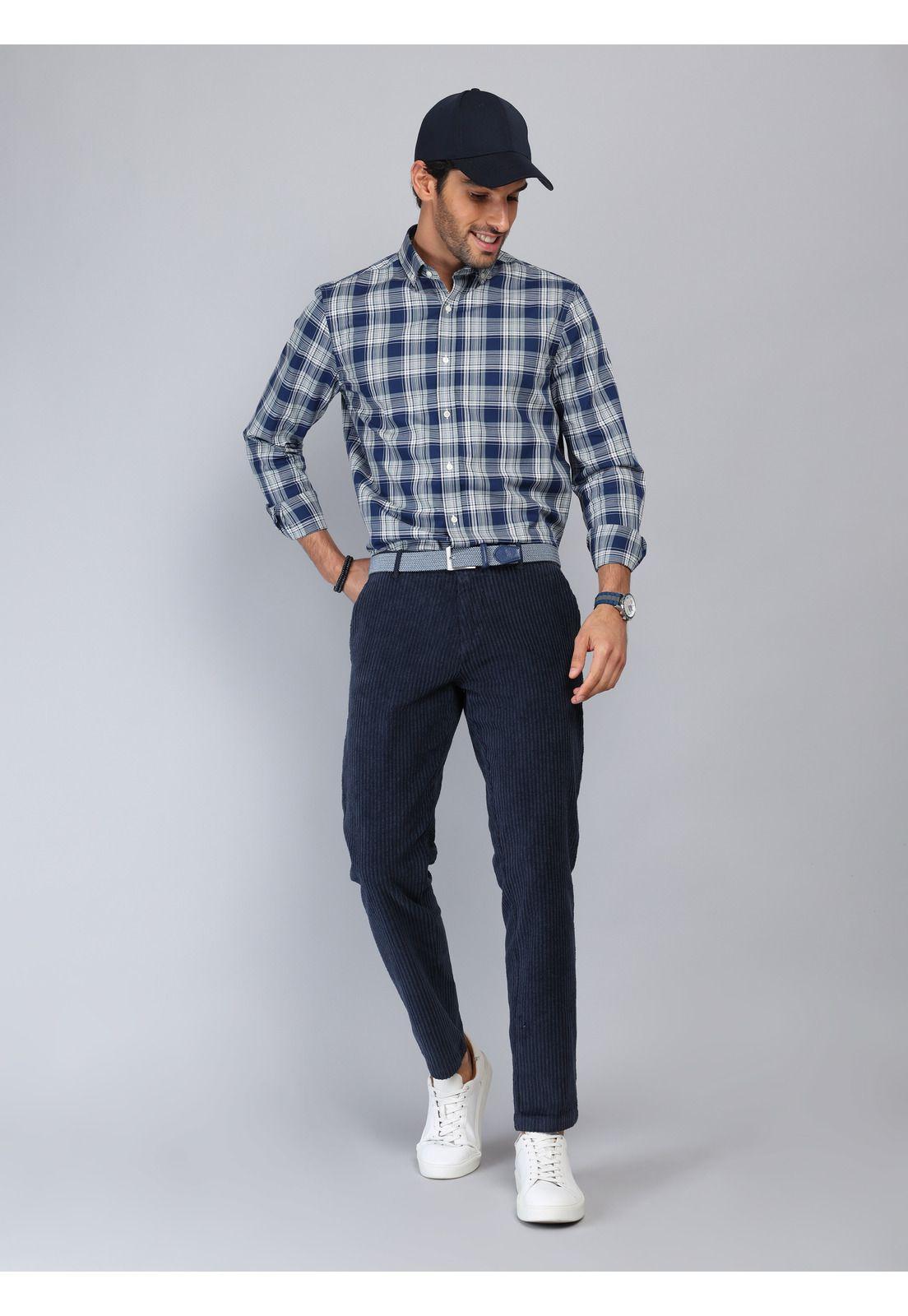 Pantalón Cotelé Spandex Regular Fit Azul Marino Piero Butti PBCIB13NB-3