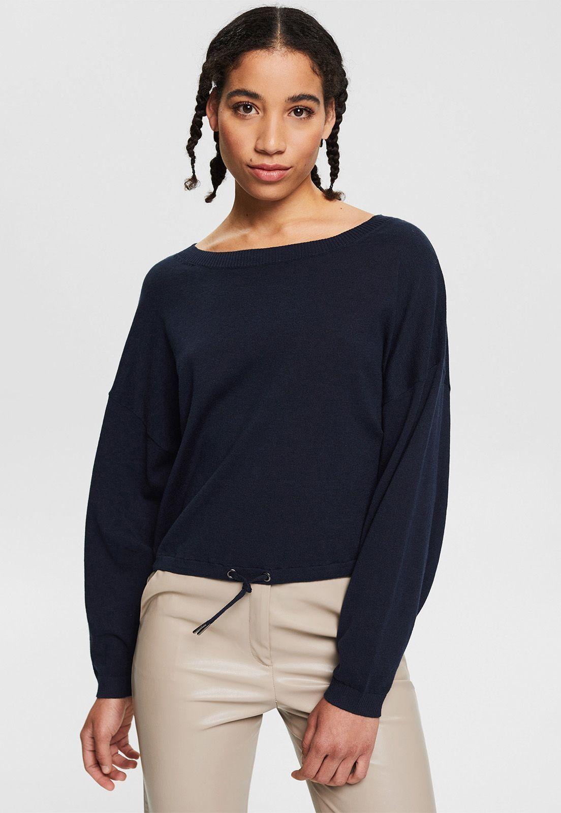 Sweater Mujer Liso Esprit Azul marino-0