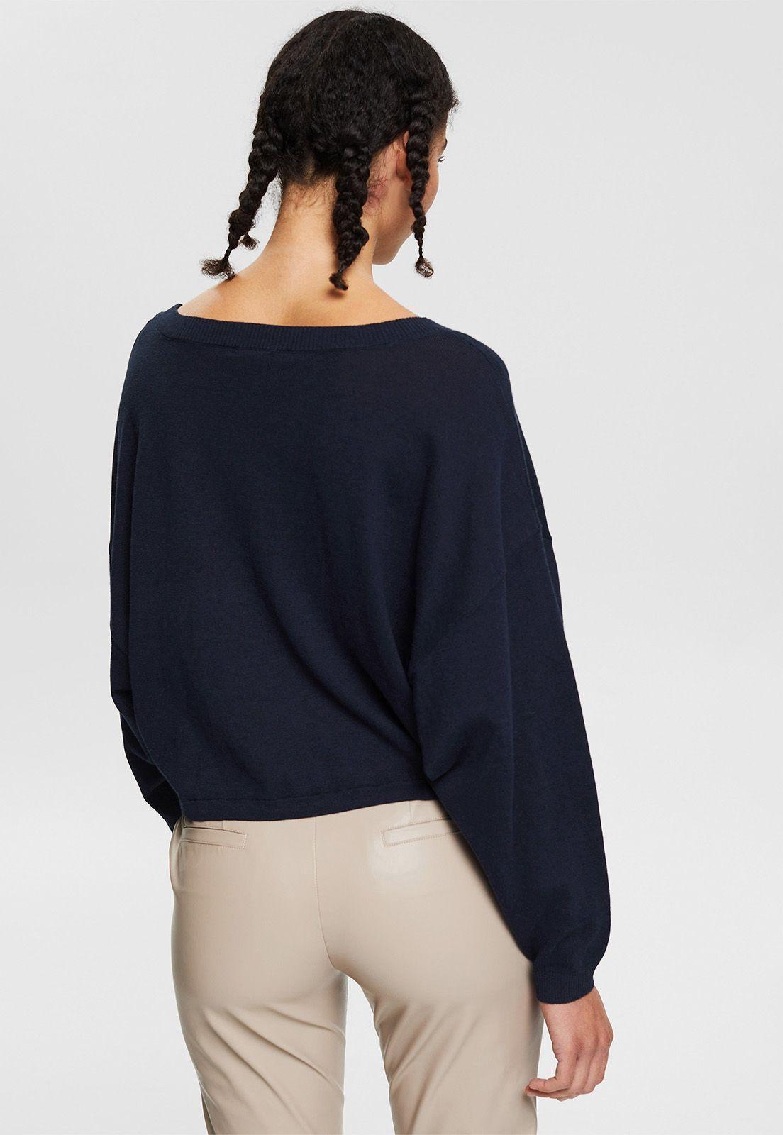 Sweater Mujer Liso Esprit Azul marino-1