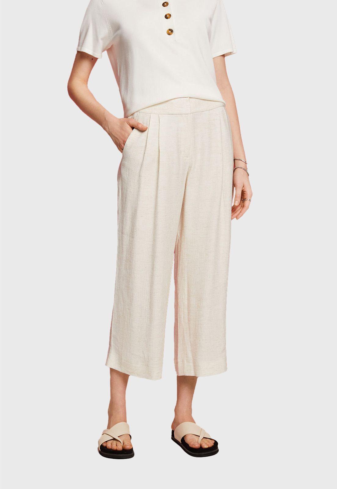 Pantalón De Corte Holgado Mujer Esprit-0