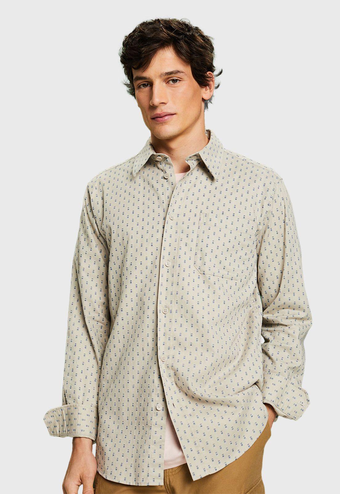 Camisa Estampada De Corte Slim Hombre Esprit 113EE2F306-0