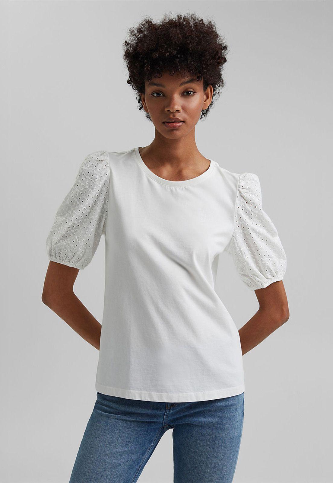 Polera Mujer Con Encaje Calado Esprit-0