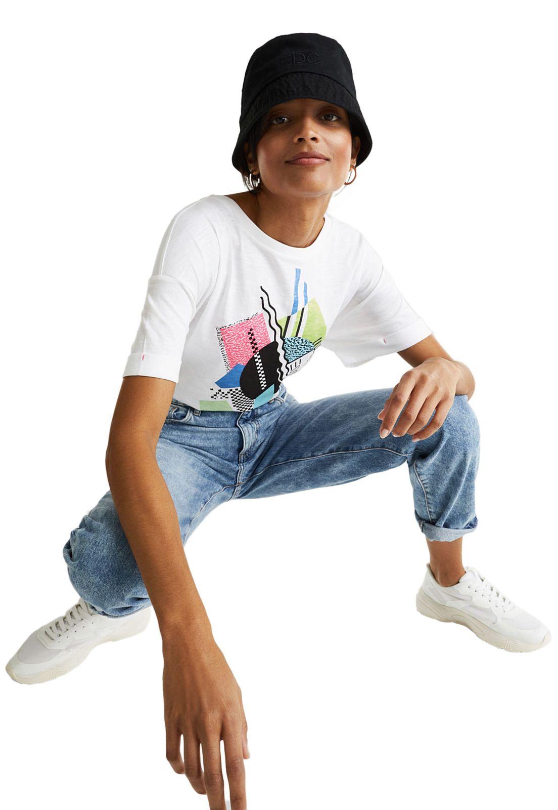 Polera con estampado y algodón ecológico-0