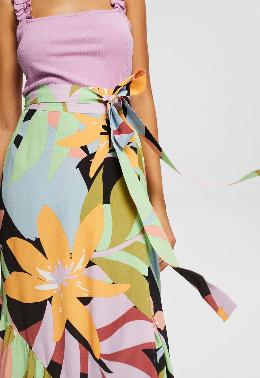 Falda Cruzada Con Estampado Colorido Esprit-2