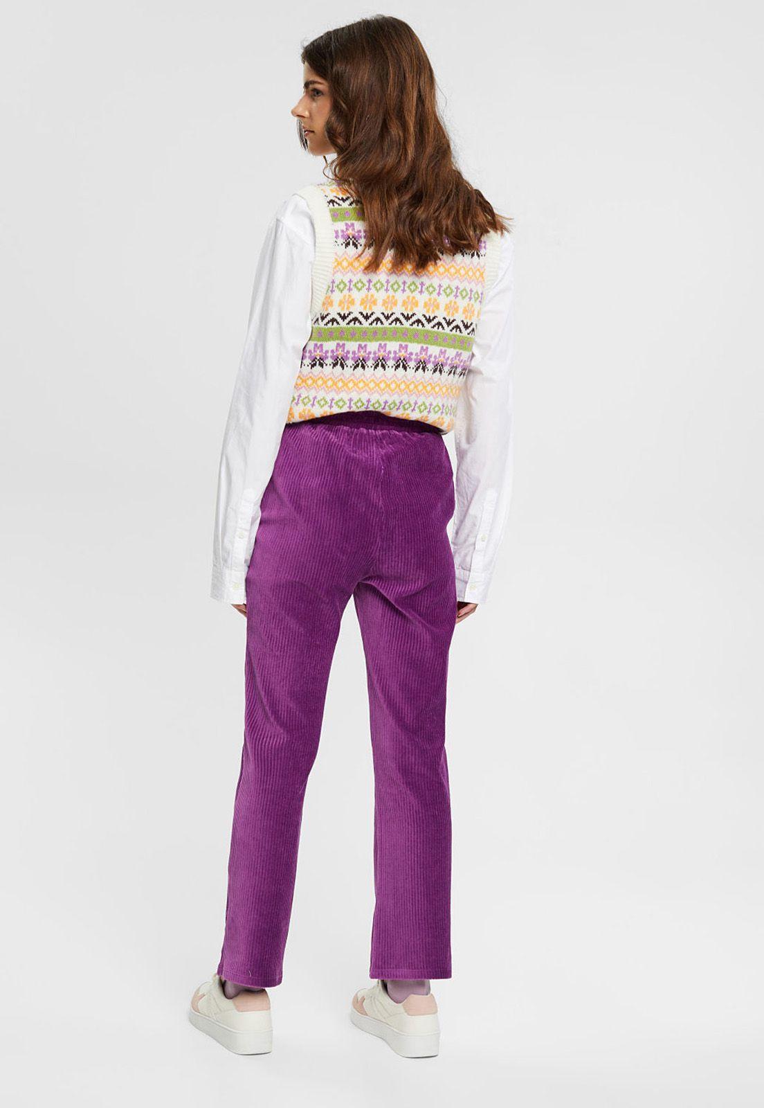 Pantalón De Pana Mujer Esprit Violeta-1