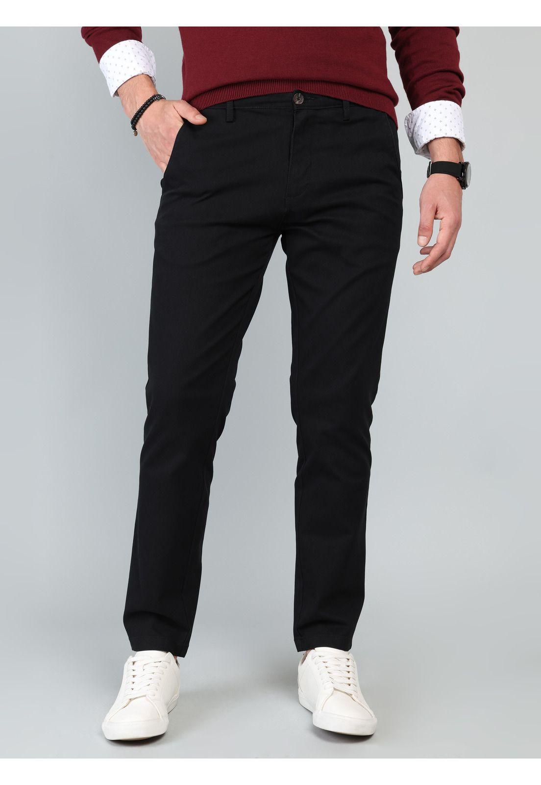 Pantalón Liso Spandex Regular Fit Negro Arrow PA33033NE-0