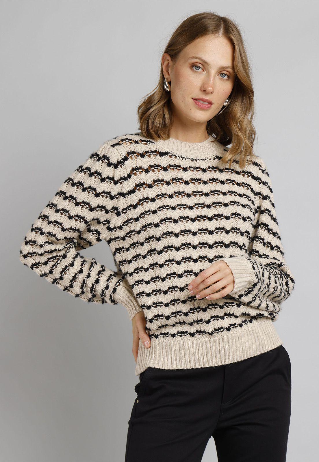 Sweater de Lana MultiPunto Mujer Esprit 084EE1I311-0