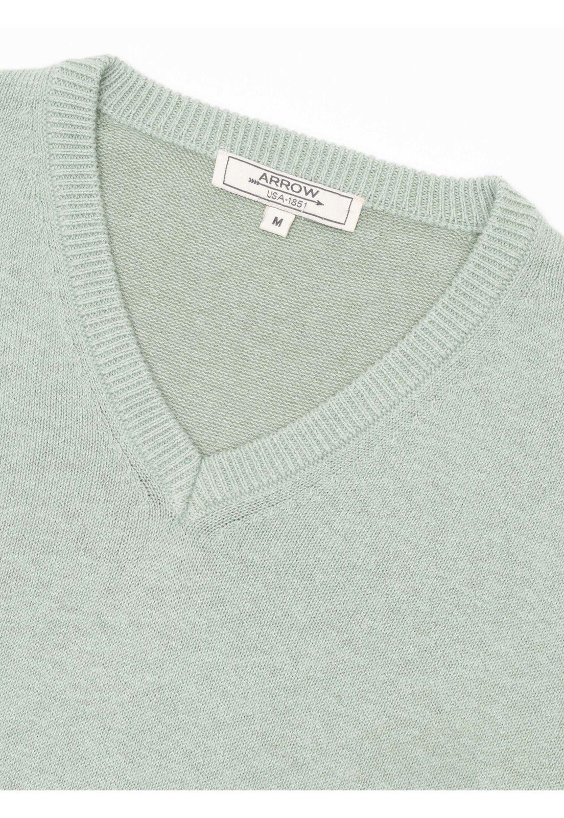 Sweater Cuello V Regular Fit Verde Claro Arrow SW33097VC-4