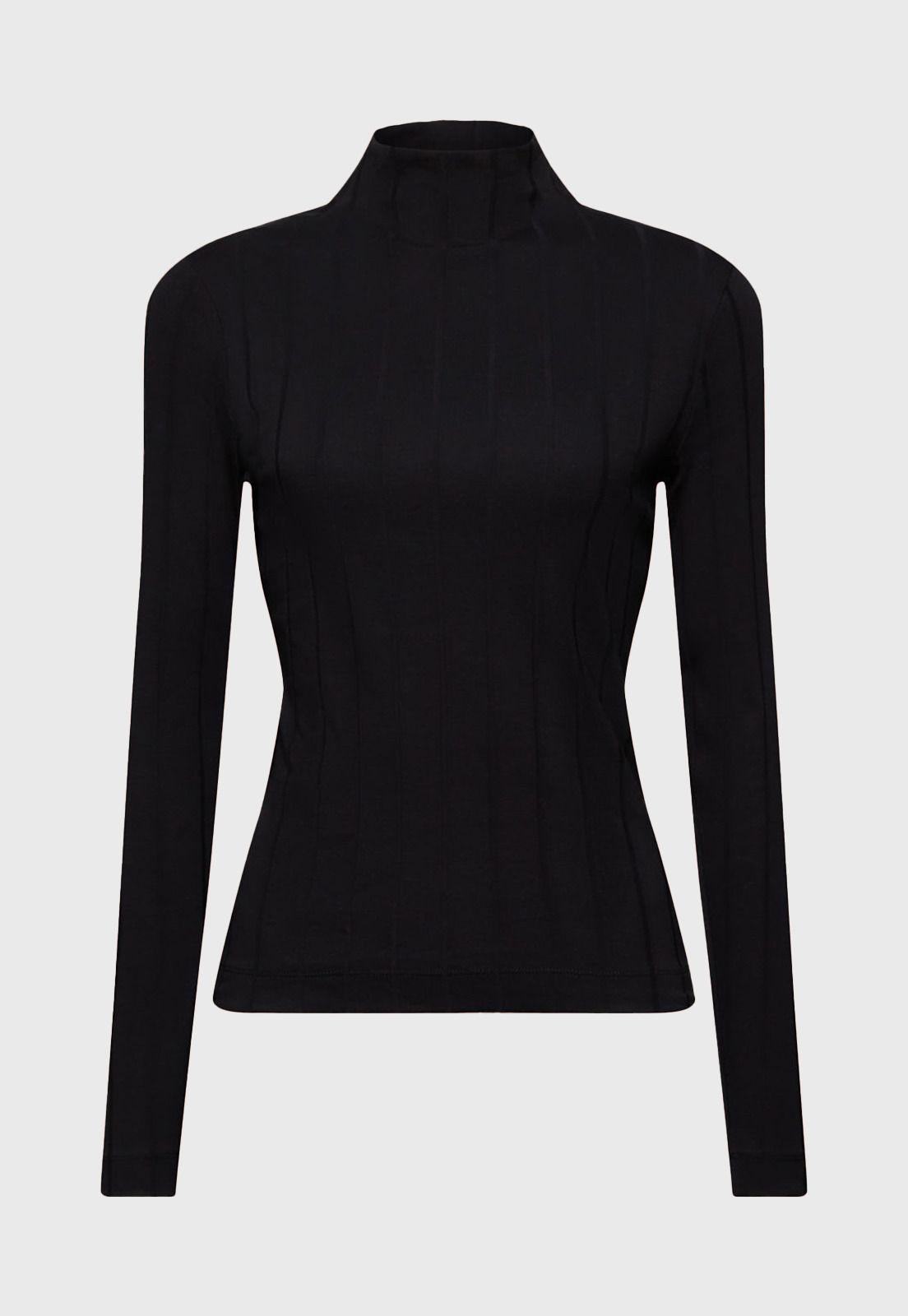 Polera Acanalada Con Cuello Alto Mujer Esprit-3