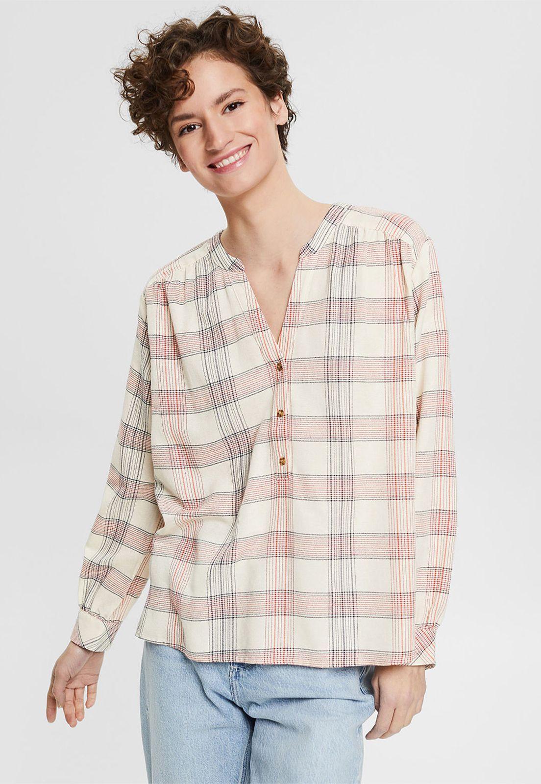 Blusa Manga Larga A Cuadros Esprit-0