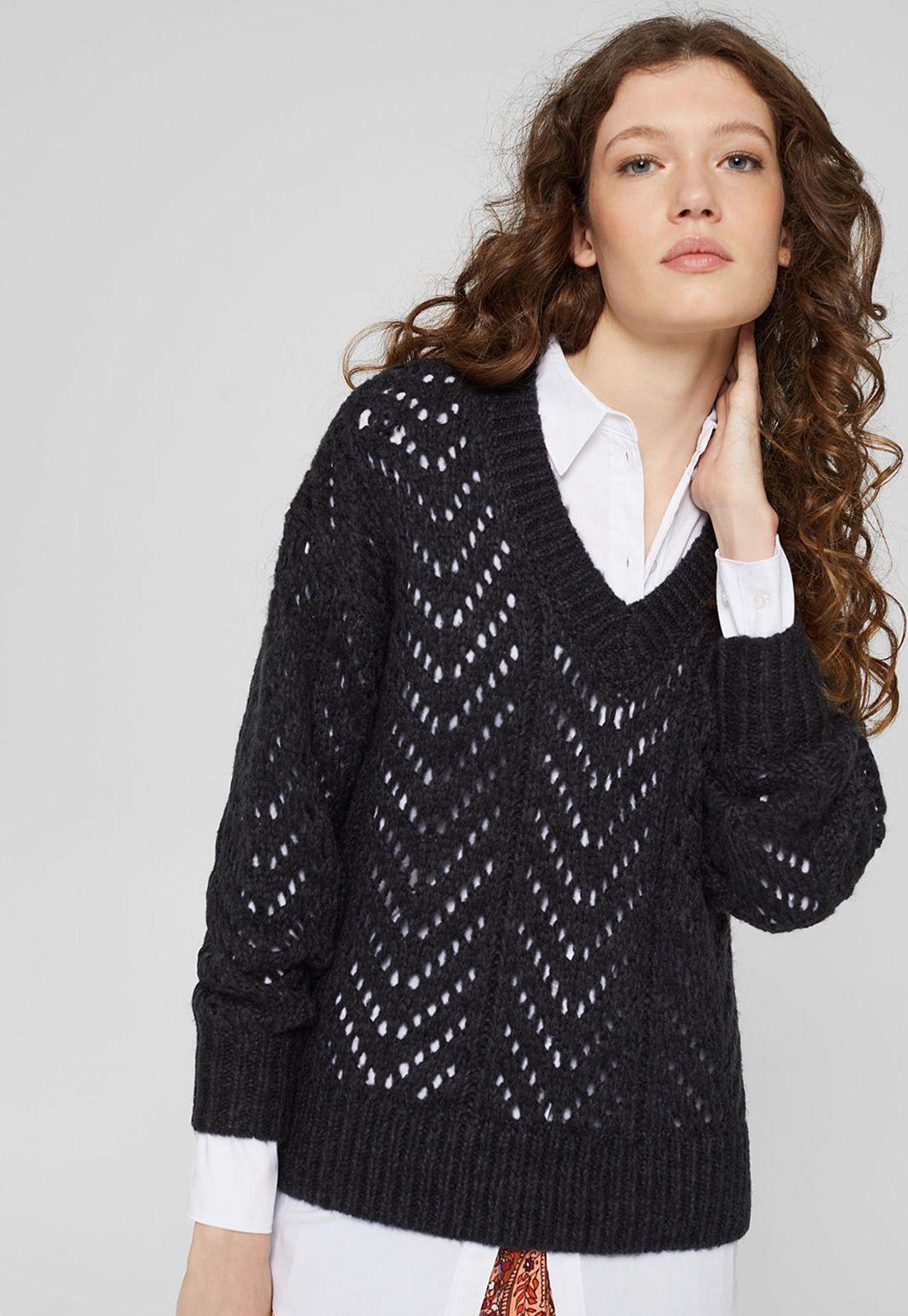 Sweater Mujer Esprit Eco Negro-0