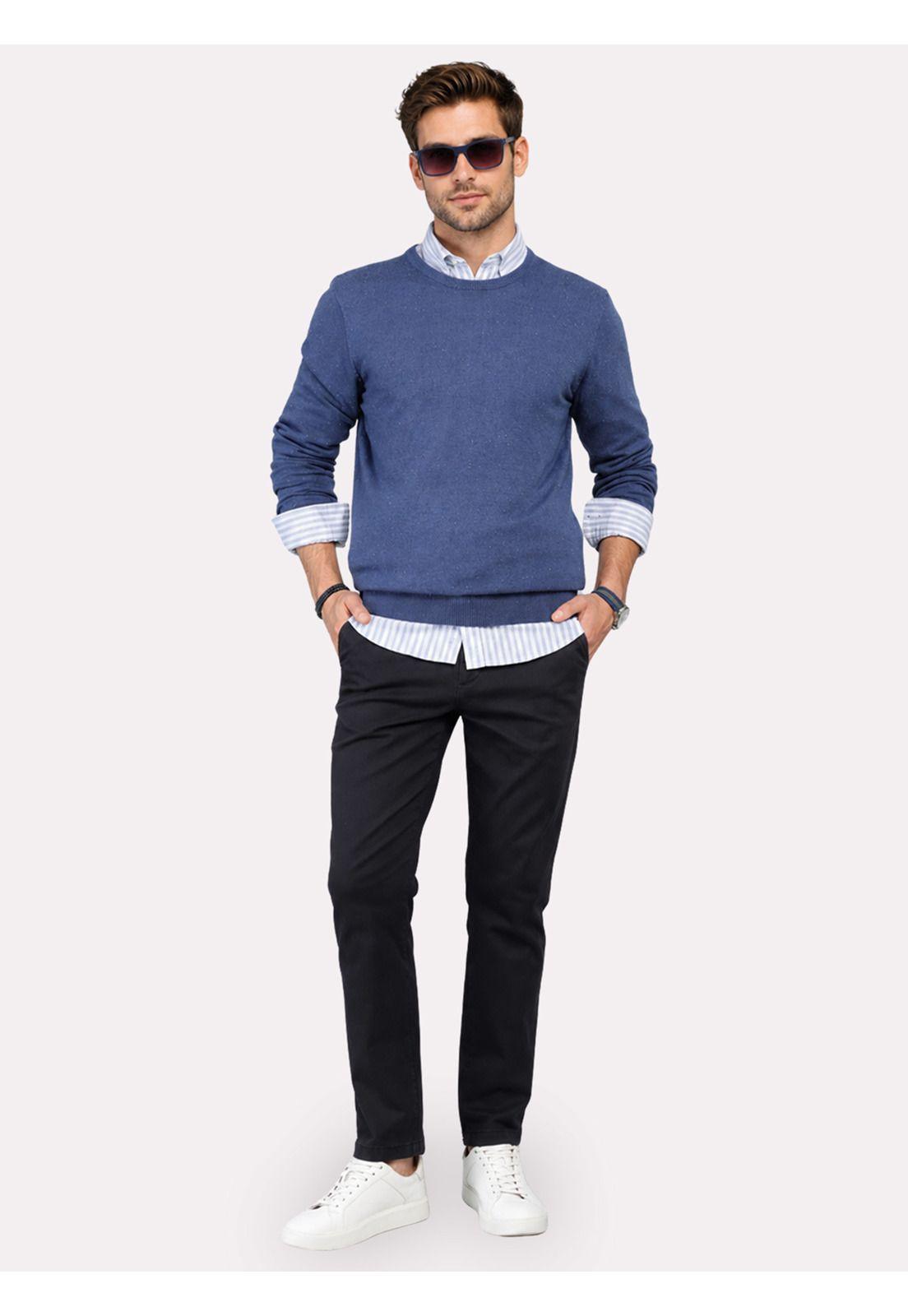 Sweater Cuello Redondo Regular Fit Azul Claro Arrow SW33090AL-3