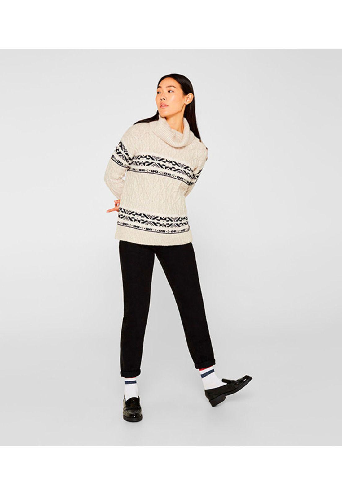 Con lana: sweater con cuello vuelto-0