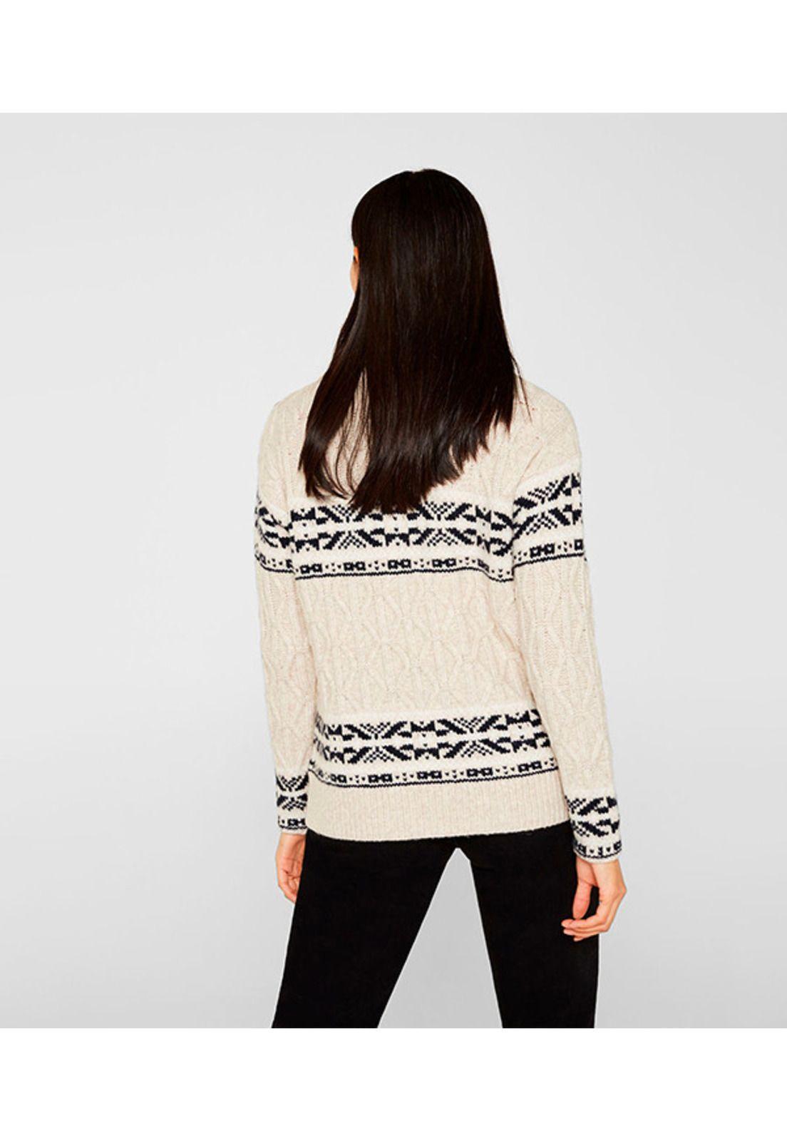 Con lana: sweater con cuello vuelto-2