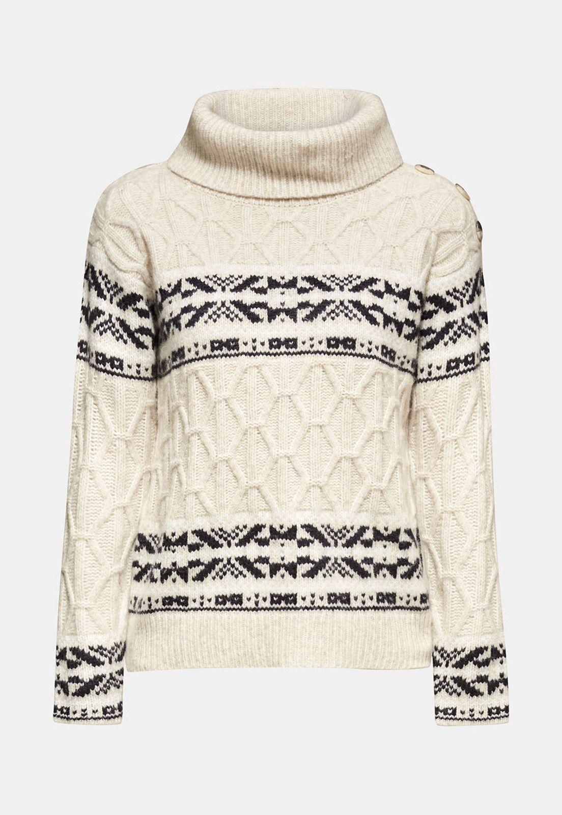 Con lana: sweater con cuello vuelto-4