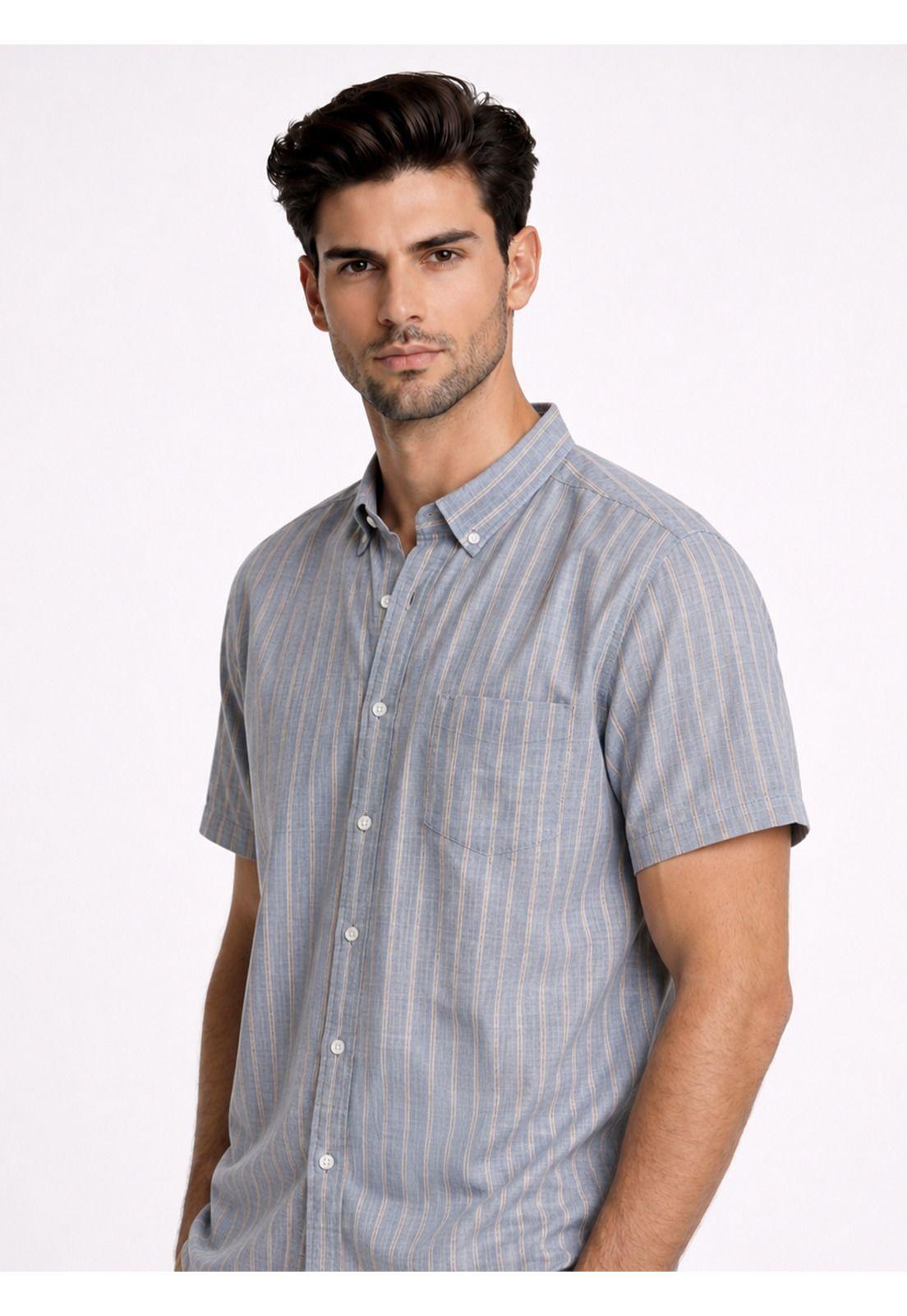 Camisa A Rayas Regular Fit Denim Piero Butti PBDVF24DE-2