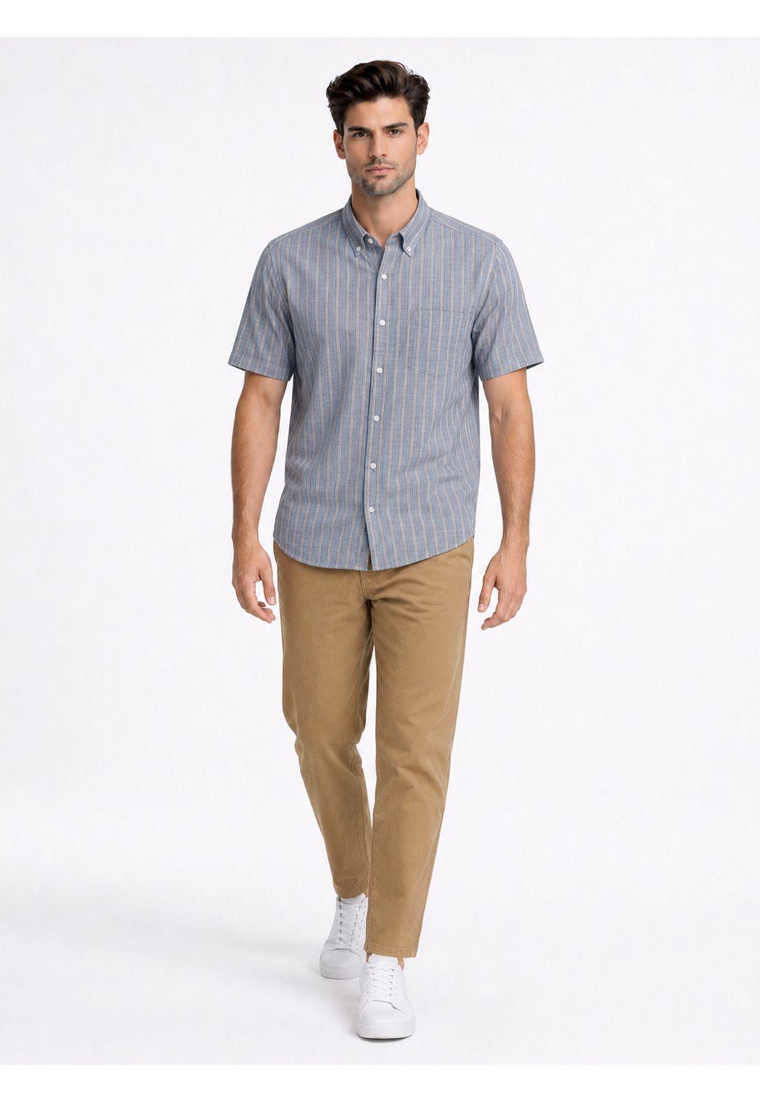 Camisa A Rayas Regular Fit Denim Piero Butti PBDVF24DE-3