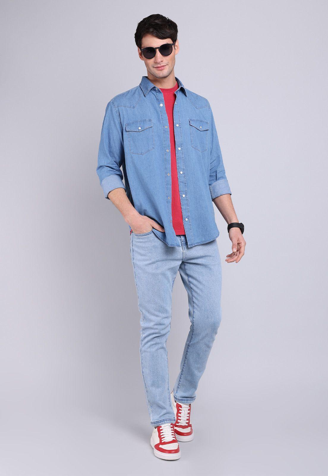 Camisa Denim Manga Larga Soviet BVSHF21DE-3