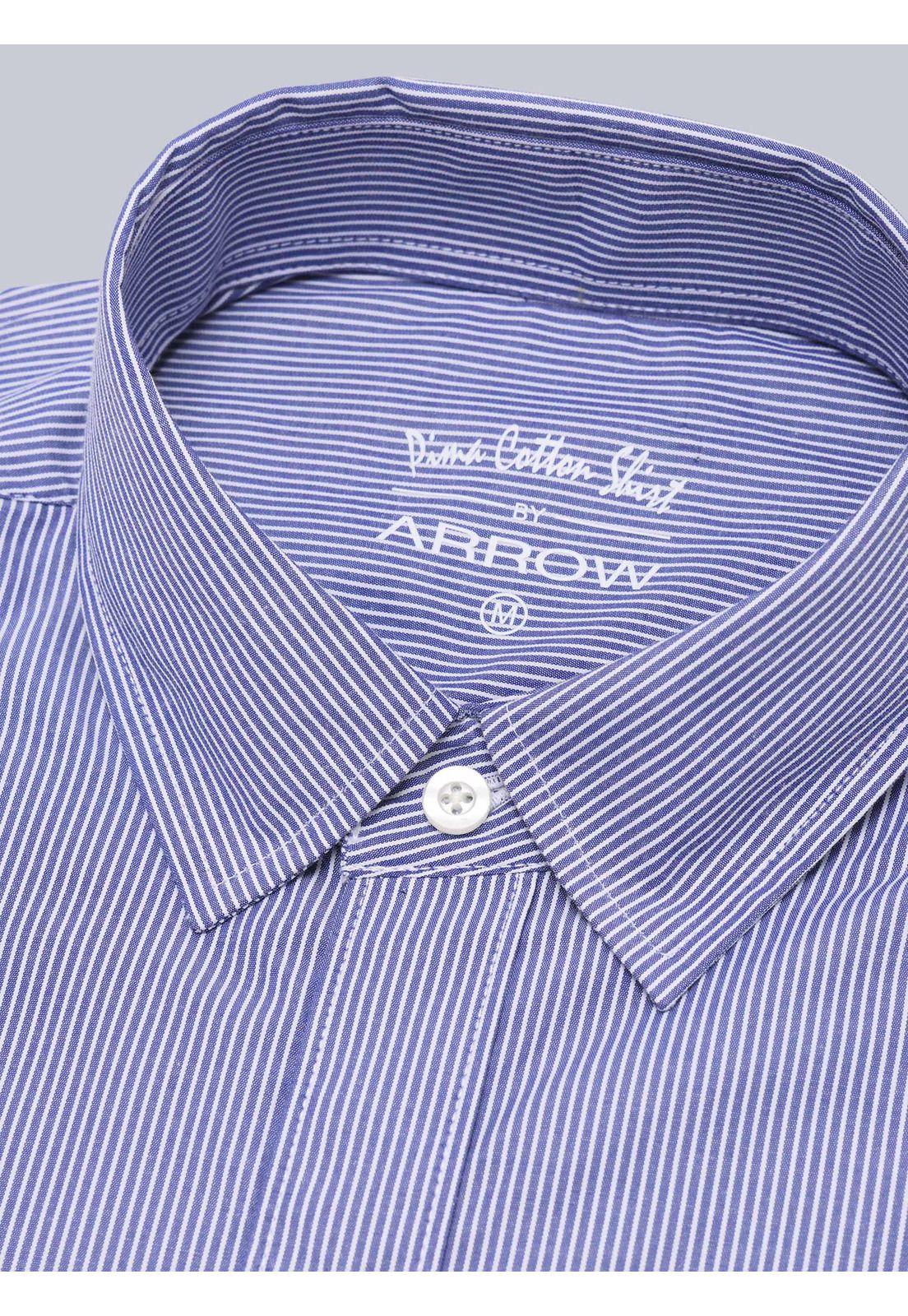 Camisa A Rayas Regular Fit Azul Arrow CM33062AZ-4