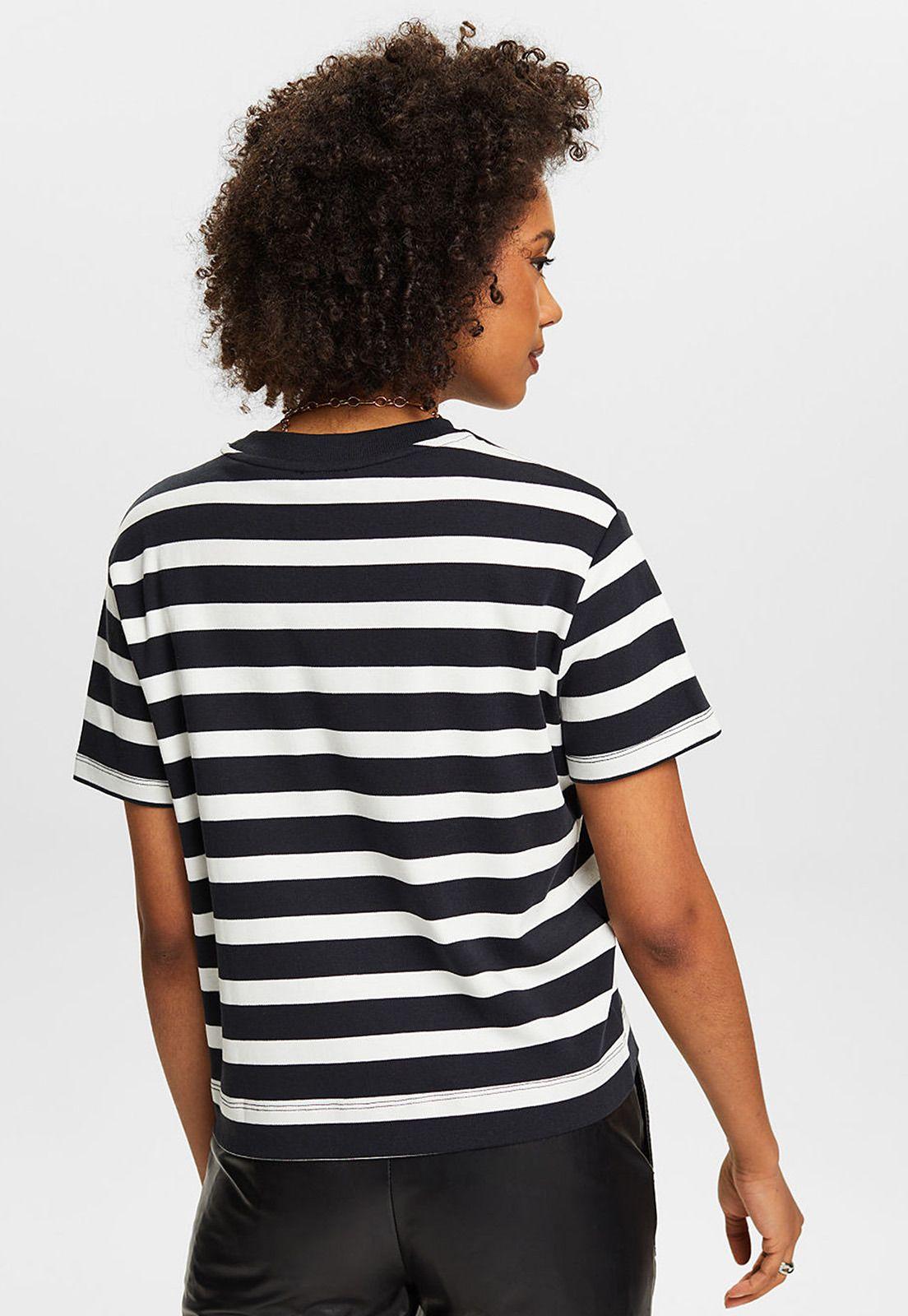 Polera A Rayas Con Cuello Redondo Mujer Esprit 034EE1K342-1