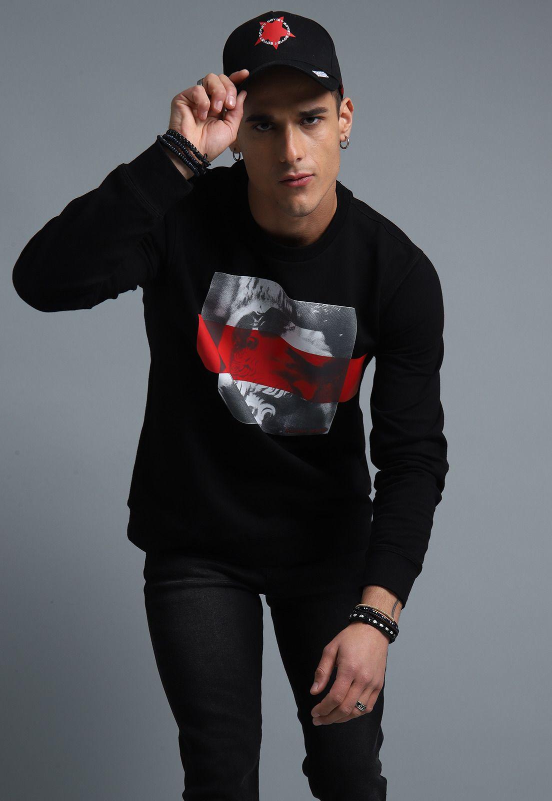 Poleron Estampado Hombre Soviet SPLH600NE-1