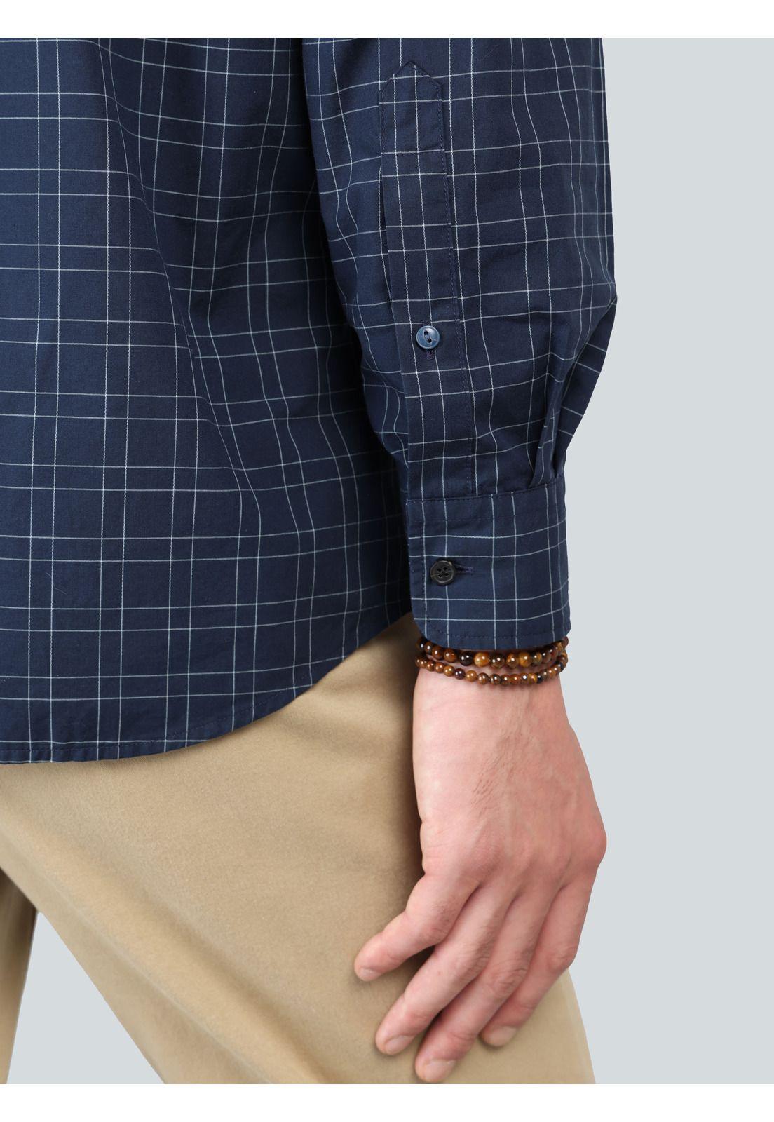 Camisa A Cuadros Regular Fit Azul Marino Arrow CM33012AZ-4