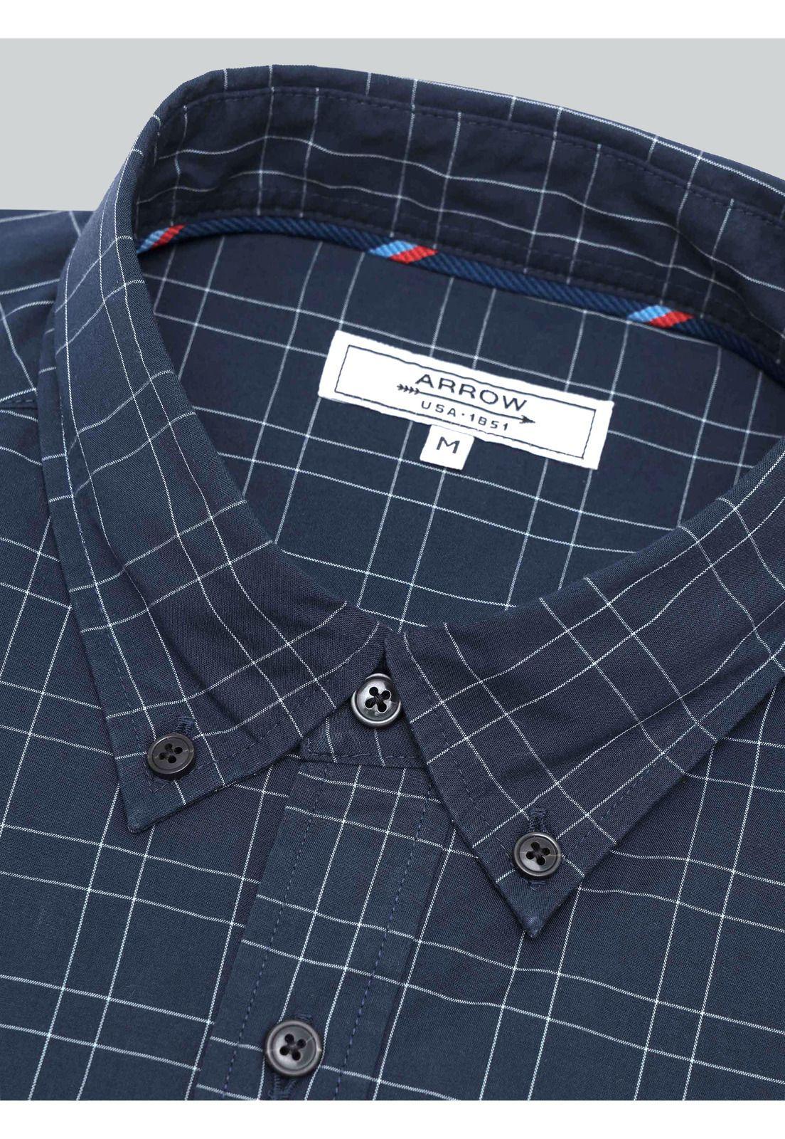 Camisa A Cuadros Regular Fit Azul Marino Arrow CM33012AZ-5