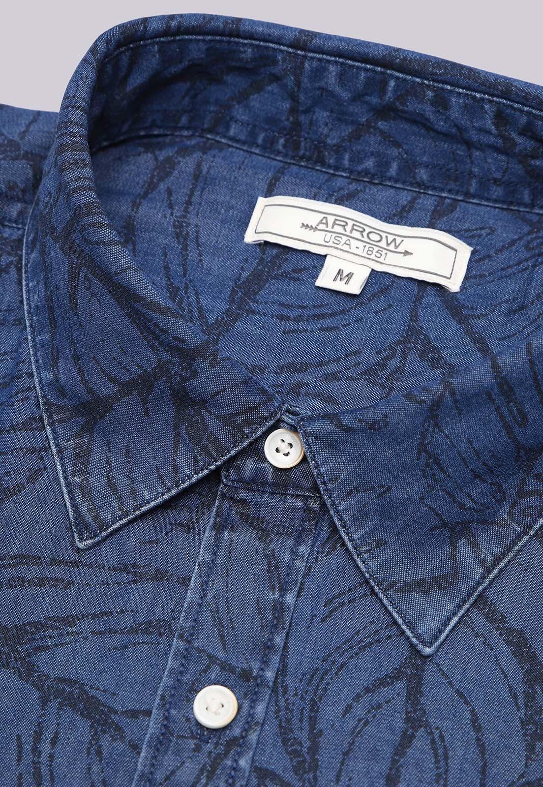 Camisa Denim Print Manga Corta Arrow-4