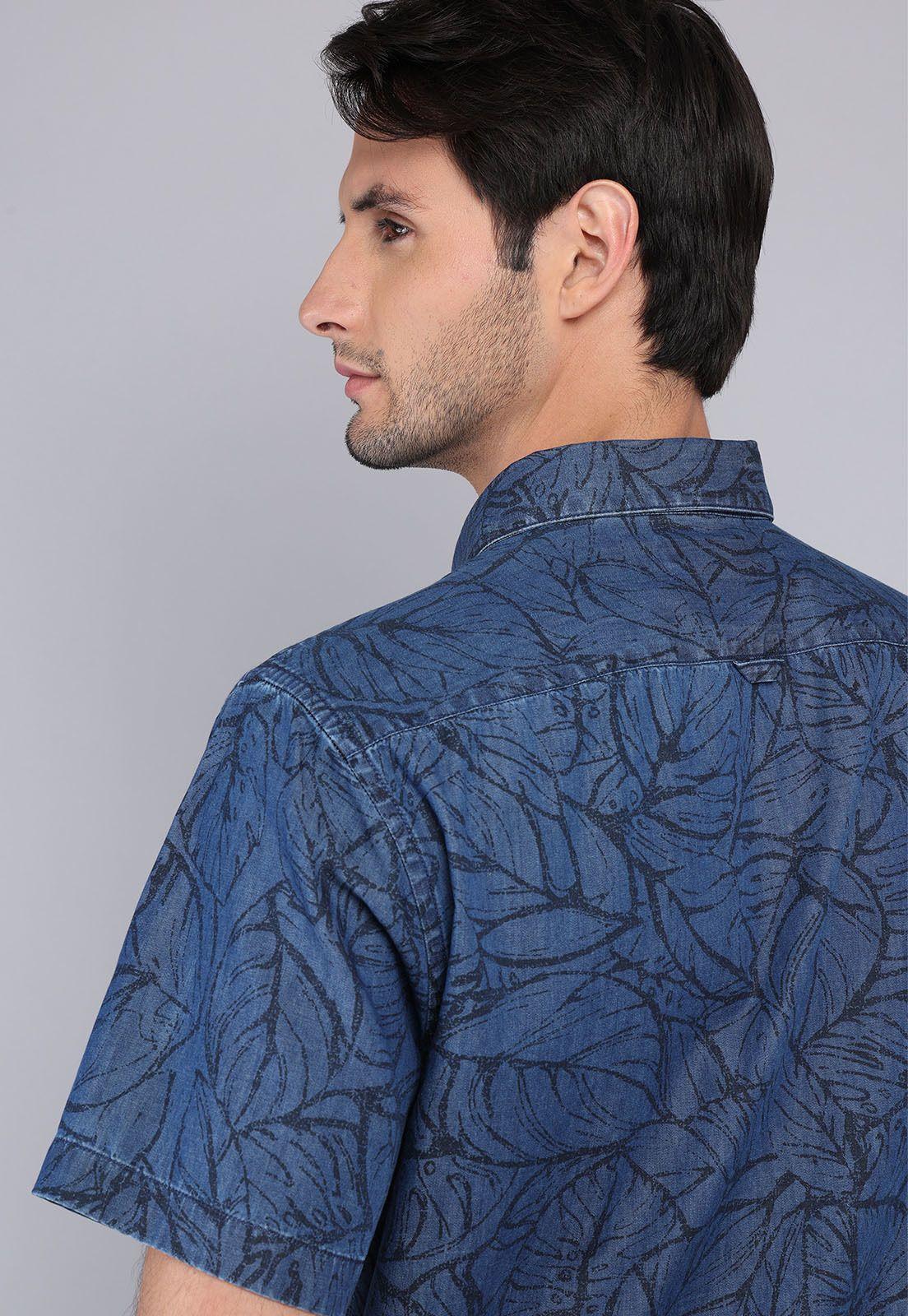 Camisa Denim Print Manga Corta Arrow-5