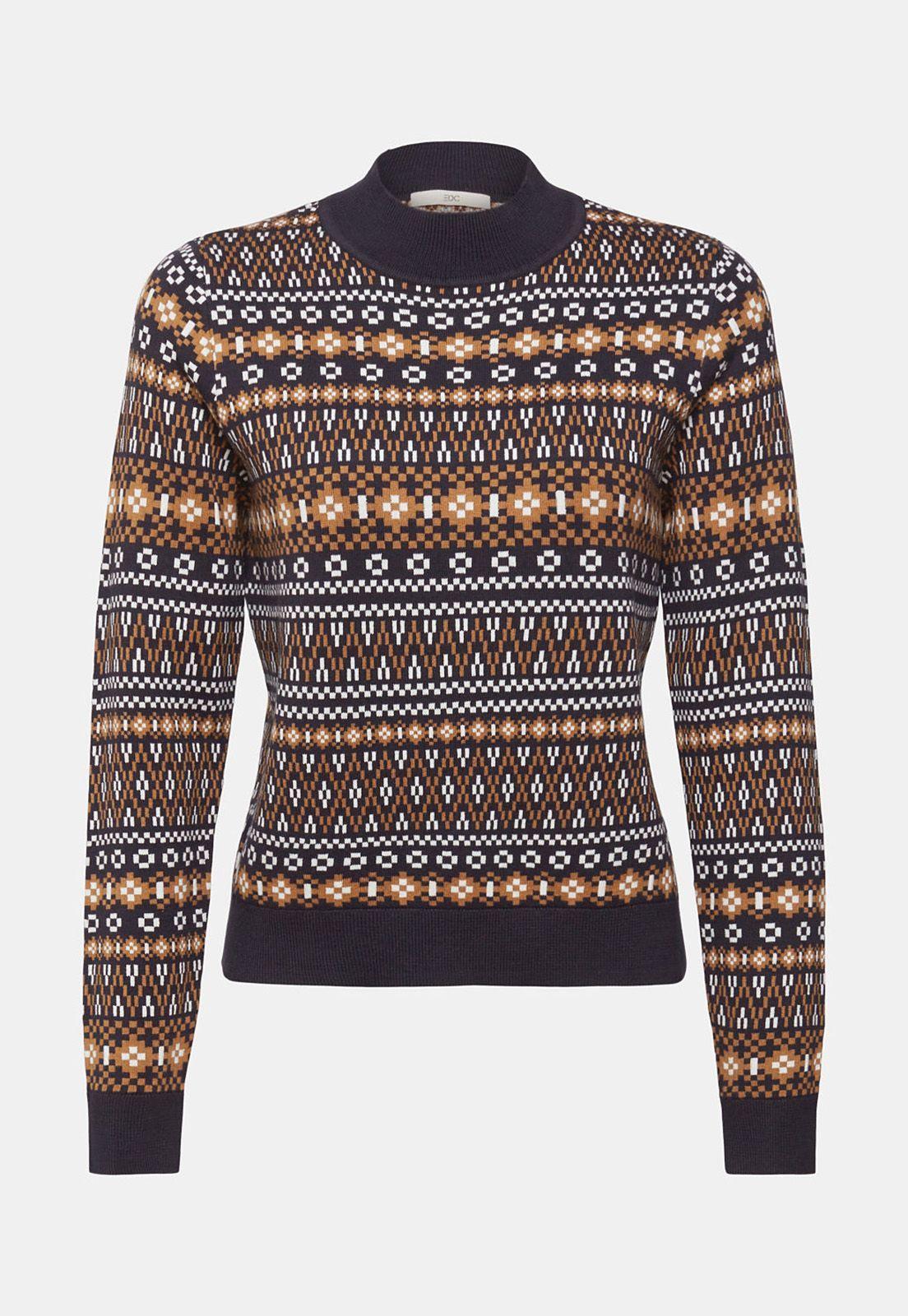 Sweater Jacquard Manga Larga Mujer Esprit-3