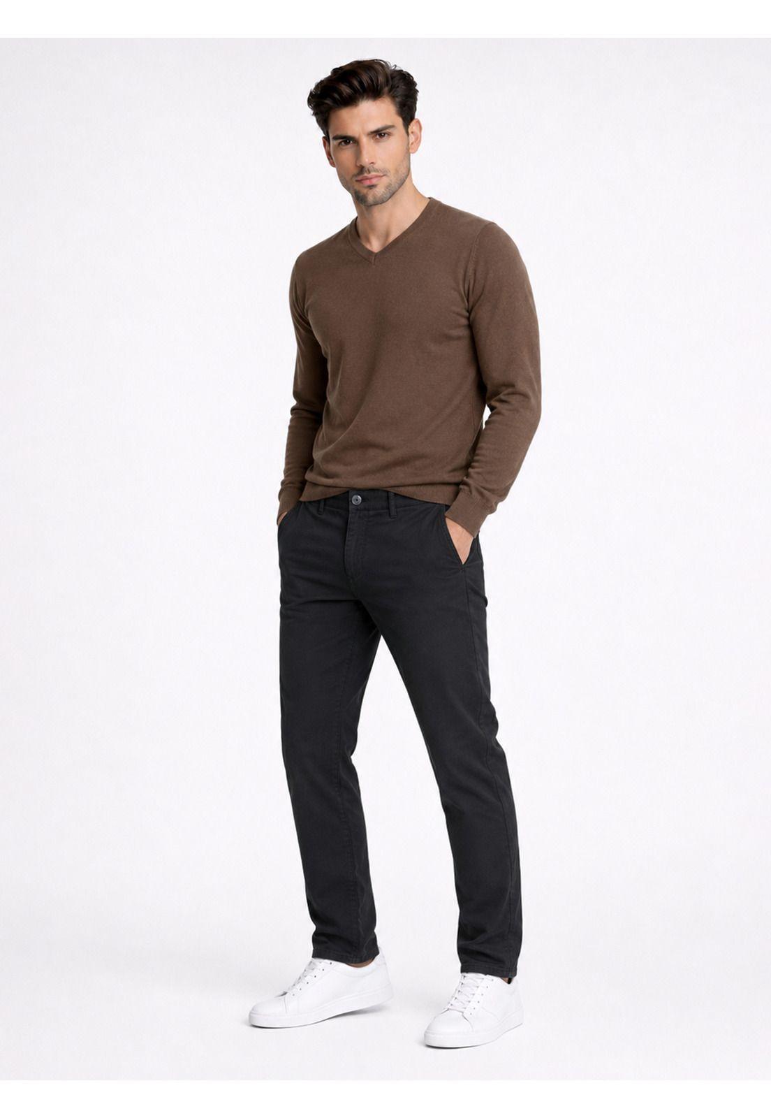 Sweater Cuello V Regular Fit Café Piero Butti PBDVI20CA-3