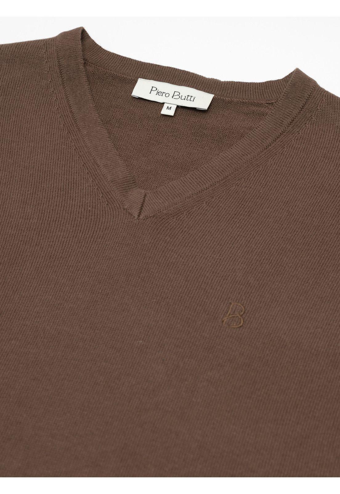 Sweater Cuello V Regular Fit Café Piero Butti PBDVI20CA-4