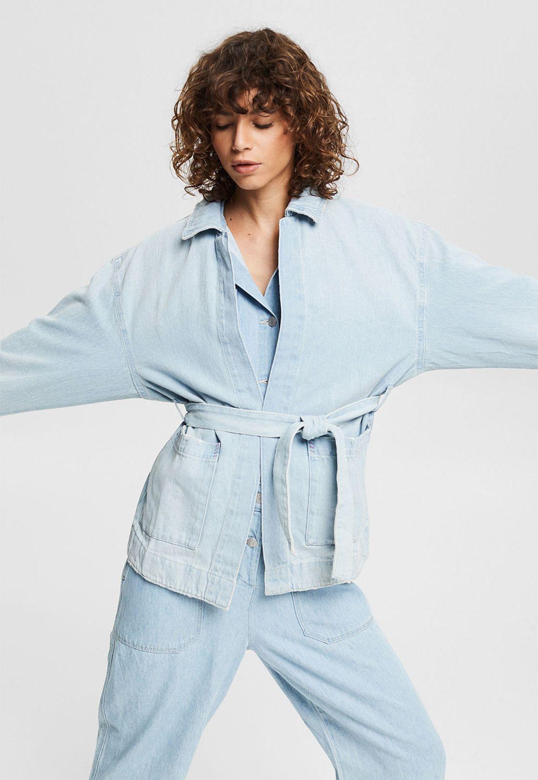 Chaqueta Mezclilla Mujer Con Lazo Esprit-0