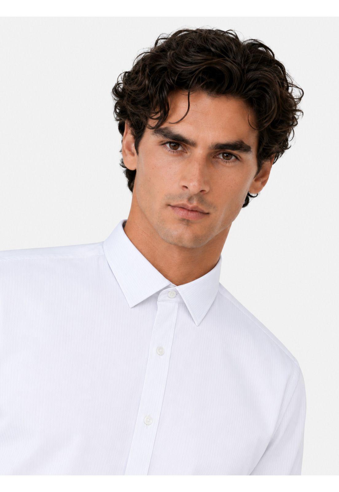 Camisa Formal Texturada Slim Fit Blanco Arrow ARM0640BL-3
