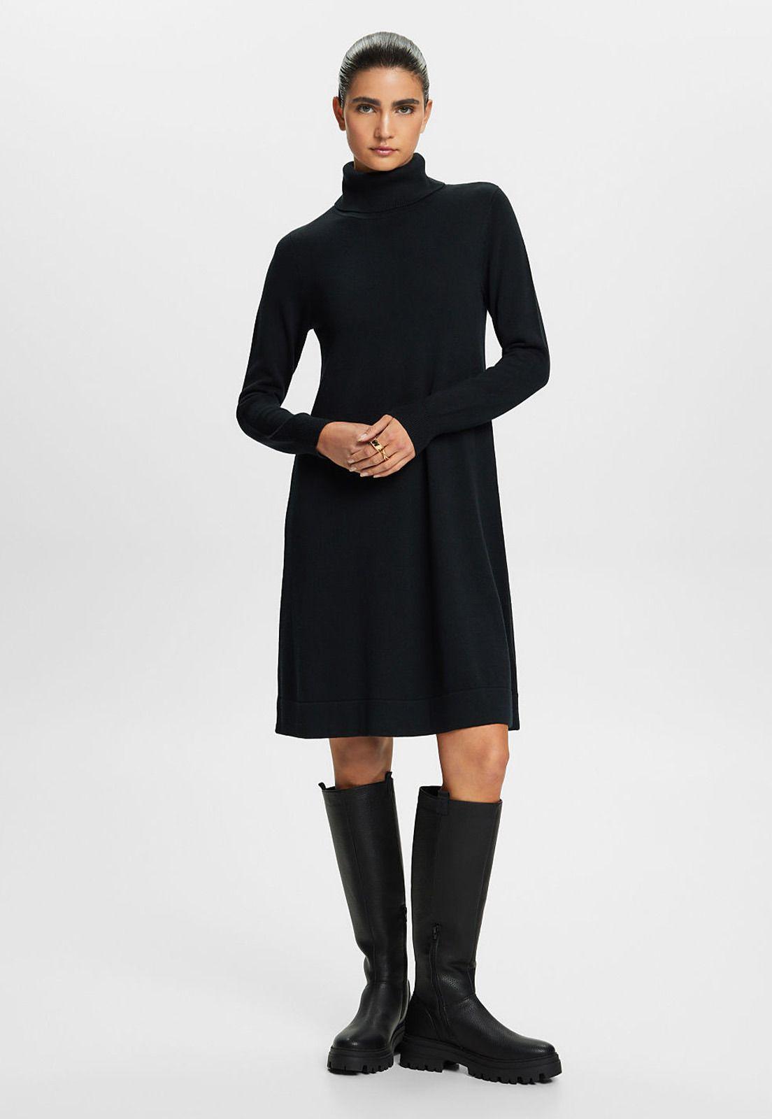 Minivestido de punto con cuello alto Mujer Esprit-3