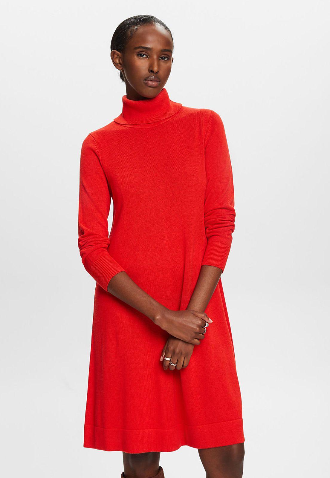 Minivestido de punto con cuello alto Mujer Esprit-0