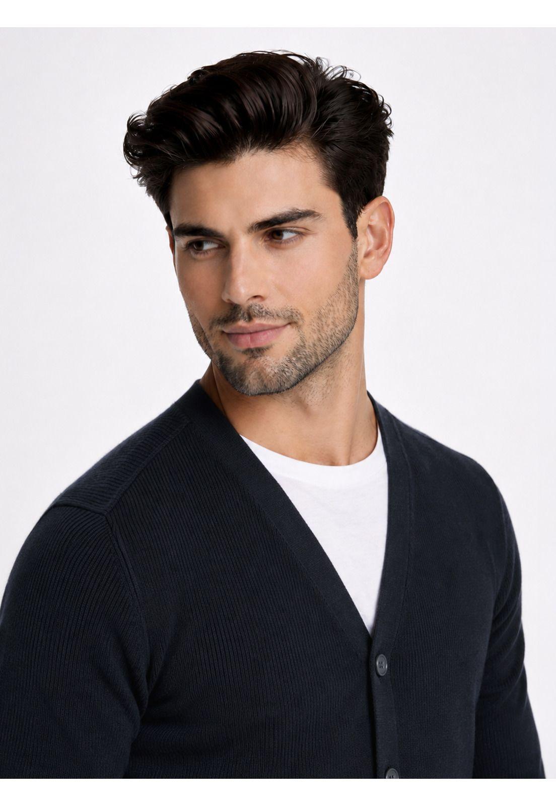Cárdigan Texturado Regular Fit Azul Marino Piero Butti PBDVI23NB-2