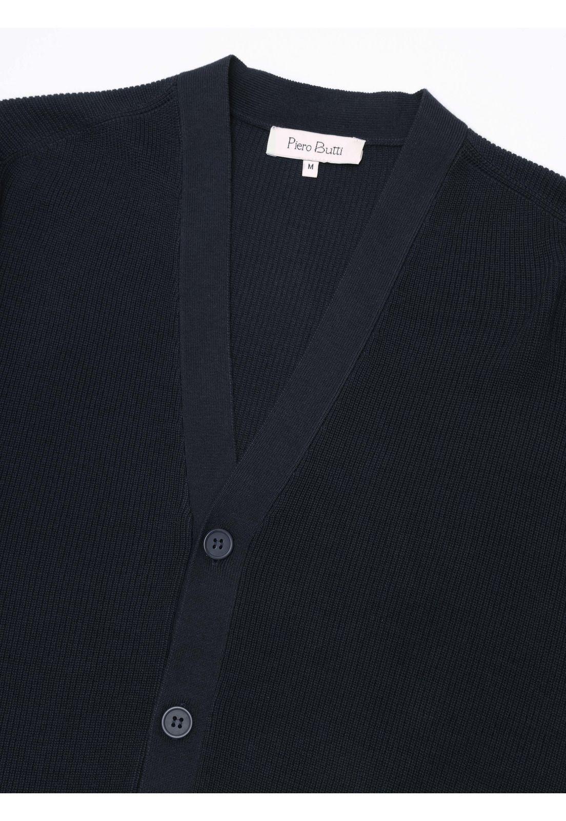 Cárdigan Texturado Regular Fit Azul Marino Piero Butti PBDVI23NB-4