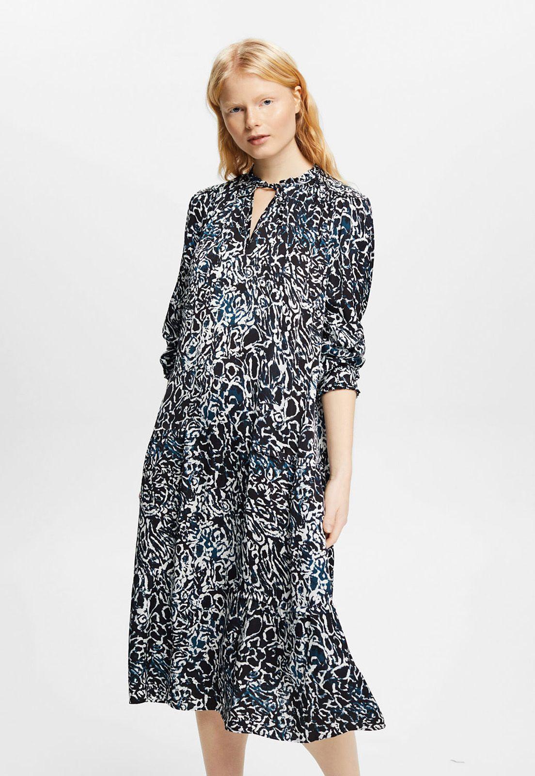 Vestido Midi Estampado Cuello Medio Mujer Esprit-0