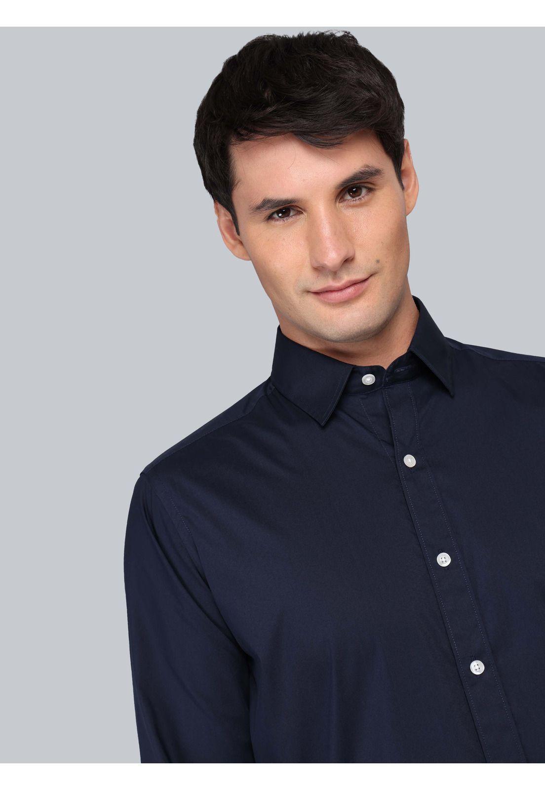 Camisa Lisa Regular Fit Azul Arrow CM33069AZ-2