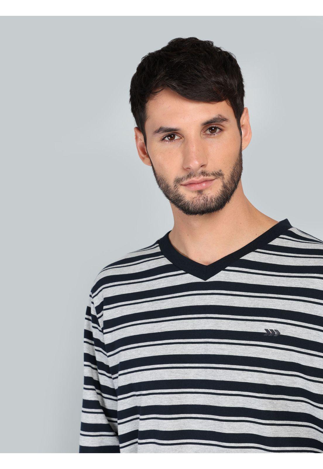 Pijama Largo Regular Fit Azul Arrow P1I3309AZ-3