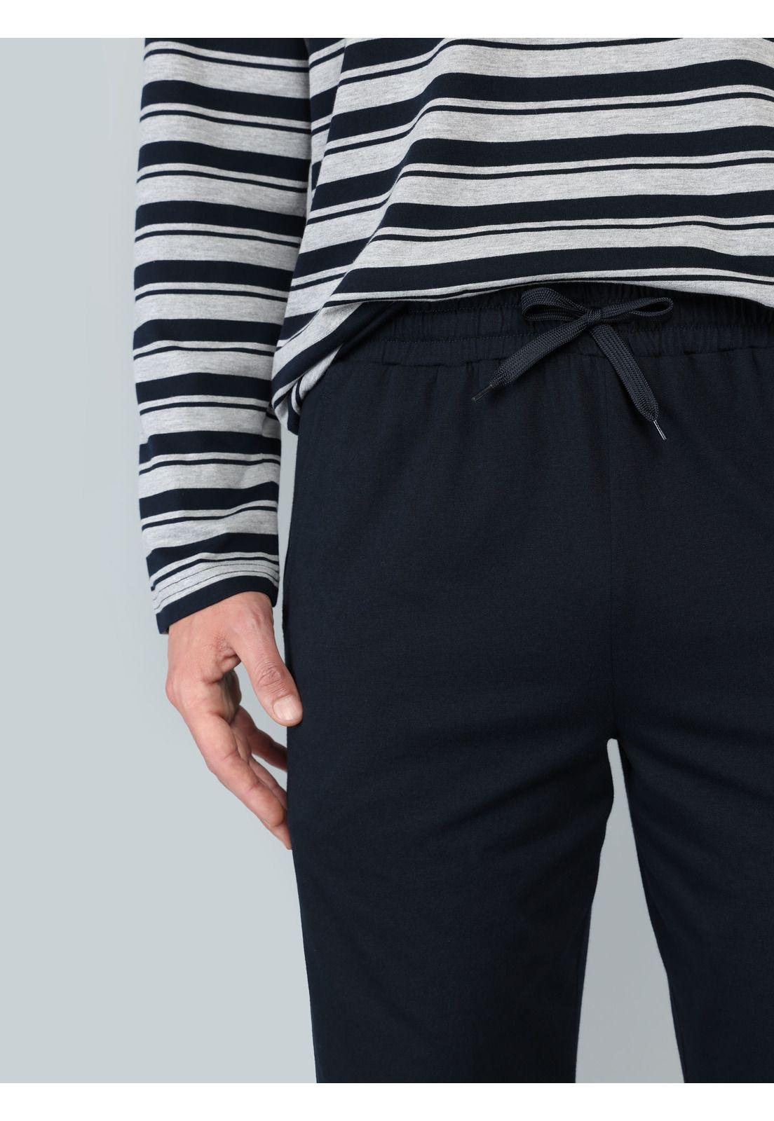 Pijama Largo Regular Fit Azul Arrow P1I3309AZ-5