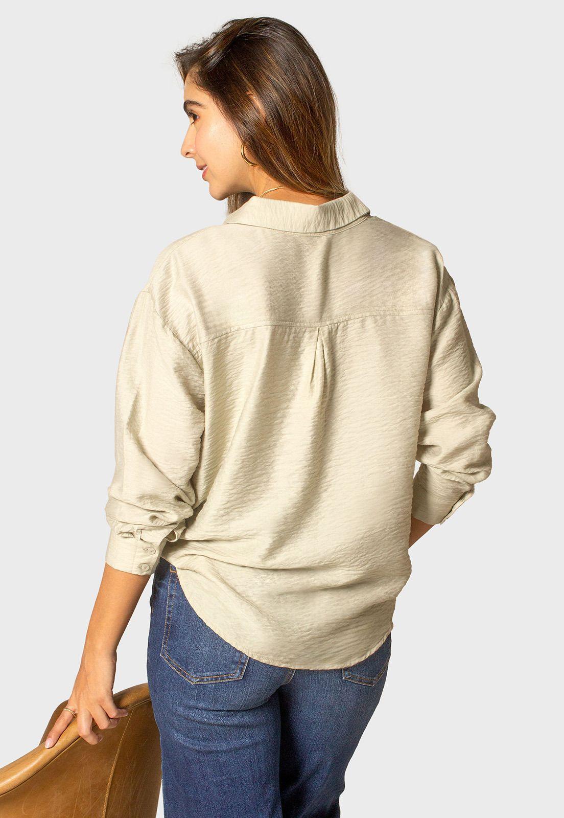 Blusa Camisera efecto Arrugado Mujer Esprit 611G040-1