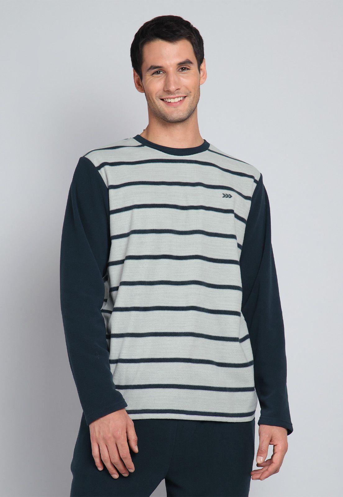 Pijama Hombre Arrow Polar Diseño a Rayas-2