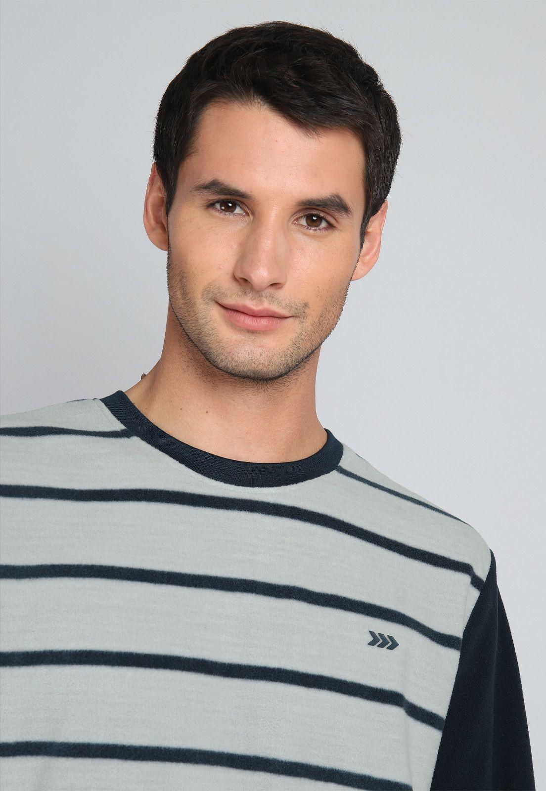 Pijama Hombre Arrow Polar Diseño a Rayas-3