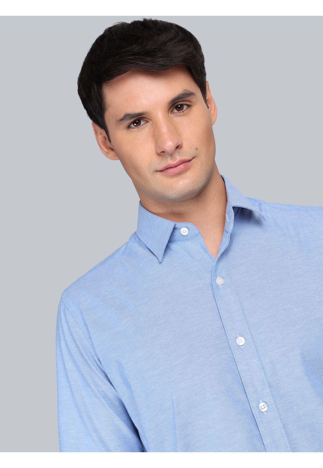 Camisa Melange Regular Fit Azul Arrow CM33066AZ-2