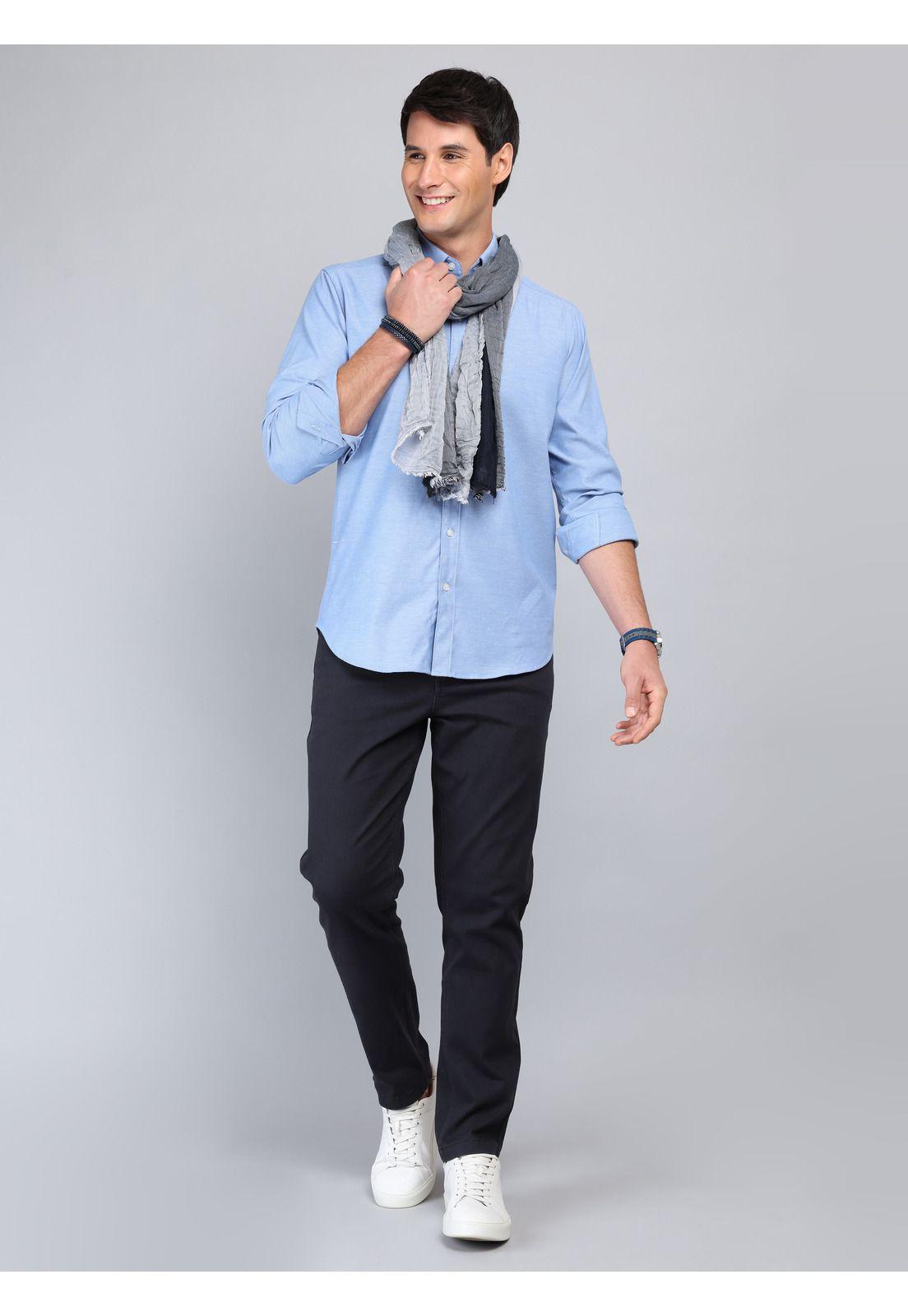 Camisa Melange Regular Fit Azul Arrow CM33066AZ-3