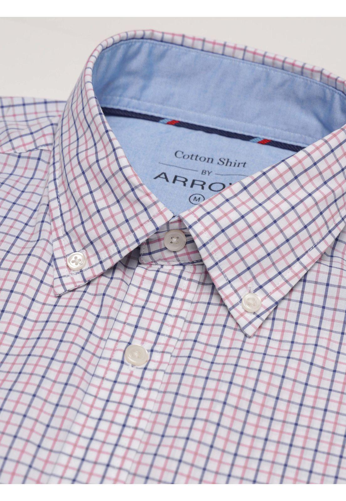 Camisa A Cuadros Regular Fit Rosado Arrow CM34011RD-4