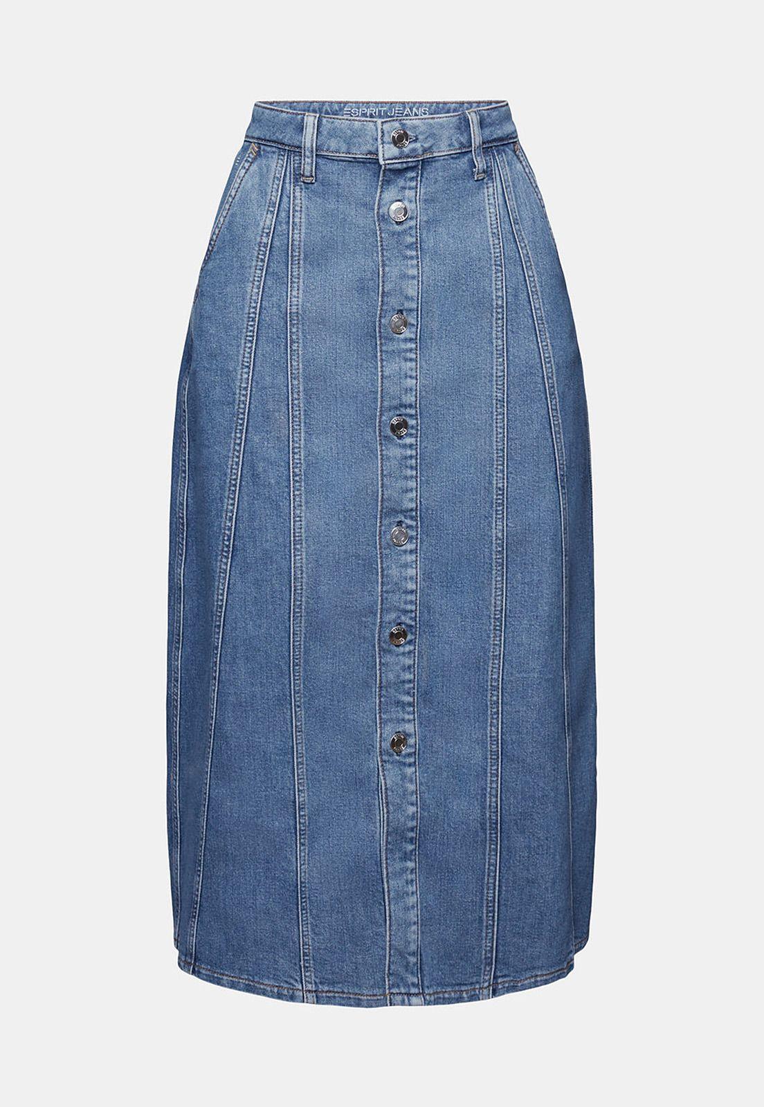 Falda Midi De Mezclilla Mujer Esprit 034EE1D322-5